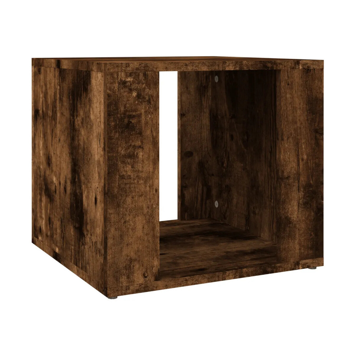 Wonen Nachtkastjes Maison D'home Nachtkastje 41x40x36 cm bewerkt hout gerookt eikenkleurig Bruin