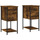 Wonen Nachtkastjes Maison D'home Nachtkastjes 2 st 32x42x70 cm bewerkt hout gerookt Bruin