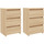 Wonen Nachtkastjes Maison D'home Nachtkastjes 2 st 40x35x62,5 cm bewerkt hout sonoma eikenkleur Bruin