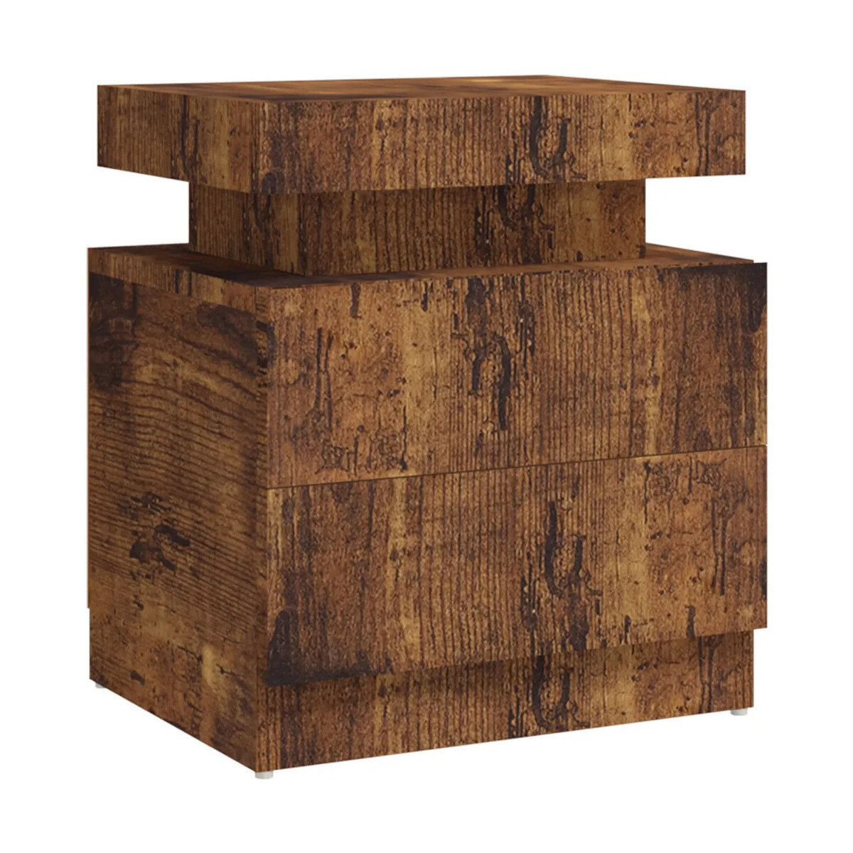 Wonen Nachtkastjes Maison D'home Nachtkastje 45x35x52 cm bewerkt hout gerookt eikenkleurig Bruin