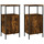 Wonen Nachtkastjes Maison D'home Nachtkastjes 2 st 41x31x80 cm bewerkt hout gerookt Bruin