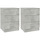 Wonen Nachtkastjes Maison D'home Nachtkastjes 2 st 38x35x56 cm bewerkt hout betongrijs Grijs