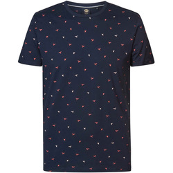 Textiel Heren T-shirts & Polo’s Petrol Industries T-Shirt Escapade Print Navy Blauw