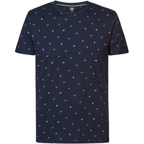 Textiel Heren T-shirts & Polo’s Petrol Industries T-Shirt Escapade Print Navy Blauw