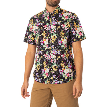 Textiel Heren Overhemden korte mouwen Replay Shirt met korte mouwen en bloemen Multicolour