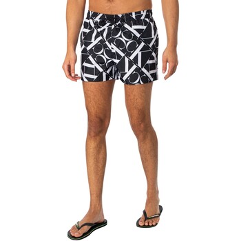 Textiel Heren Zwembroeken/ Zwemshorts Calvin Klein Jeans Korte zwemshort met trekkoord Print Zwart
