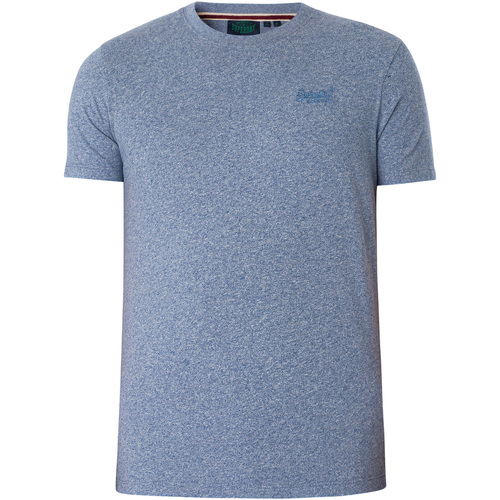 Textiel Heren T-shirts korte mouwen Superdry Essentieel EMB-T-shirt met logo Blauw