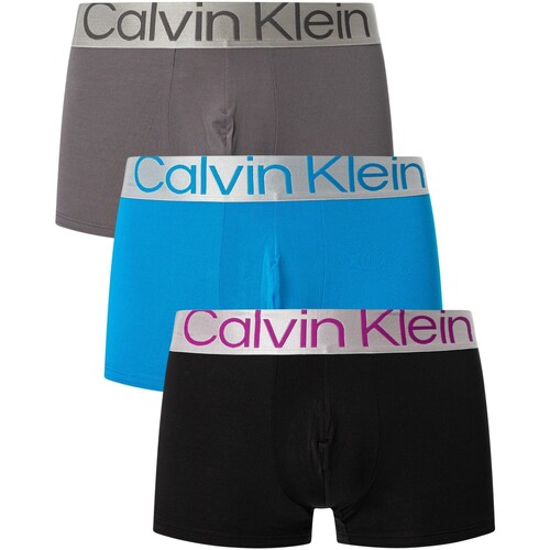 Ondergoed Heren BH's Calvin Klein Jeans Set van 3 heroverwogen stalen laagbouw trunks Multicolour