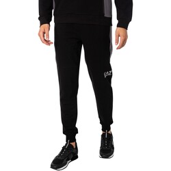 Textiel Heren Trainingsbroeken Emporio Armani EA7 Joggingbroek met logostreep Zwart