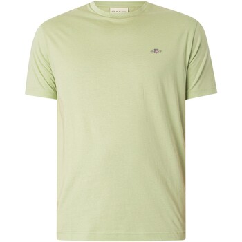 Textiel Heren T-shirts korte mouwen Gant Normaal schild T-shirt Groen