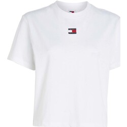 Textiel Dames T-shirts & Polo’s Tommy Jeans Tjw Bxy Badge Tee Ex Wit