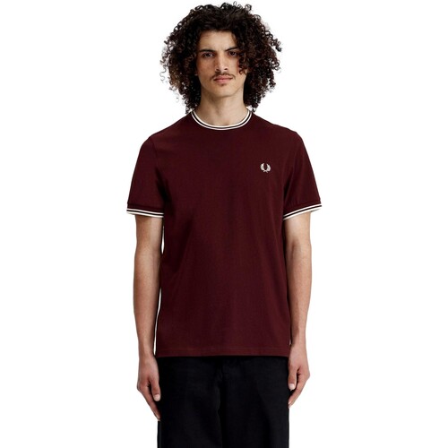 Textiel Heren T-shirts korte mouwen Fred Perry CAMISETA HOMBRE   M1588 Rood