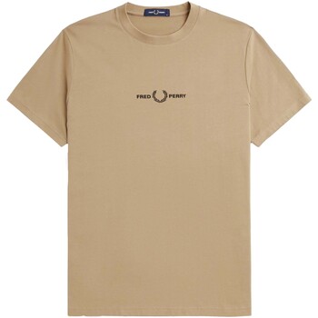 Textiel Heren T-shirts & Polo’s Fred Perry Fp Embroidered T-Shirt Bruin