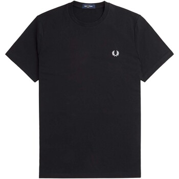 Textiel Heren T-shirts & Polo’s Fred Perry Fp Rear Powder Laurel Graphic Tee Zwart