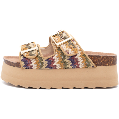 Schoenen Dames Sandalen / Open schoenen Colors of California Platform Sandal In Raffia Bruin