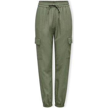 Only Broek Noos Caro Pull Up Trousers Oil Green