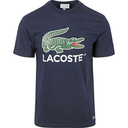 Textiel Heren T-shirts & Polo’s Lacoste T-Shirt Logo Navy Blauw
