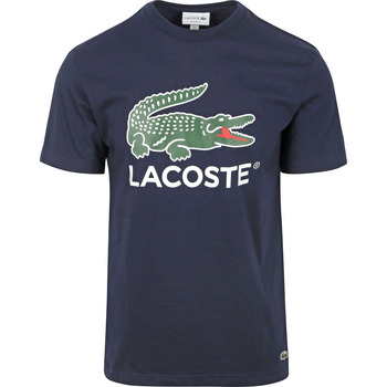Textiel Heren T-shirts & Polo’s Lacoste T-Shirt Logo Navy Blauw