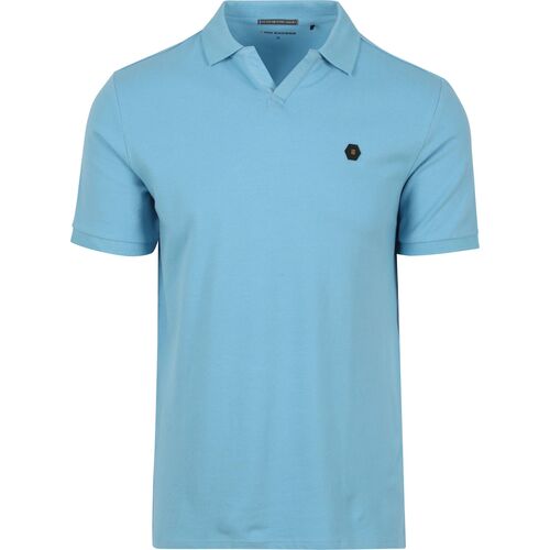 Textiel Heren T-shirts & Polo’s No Excess Poloshirt Riva Solid Blauw Blauw