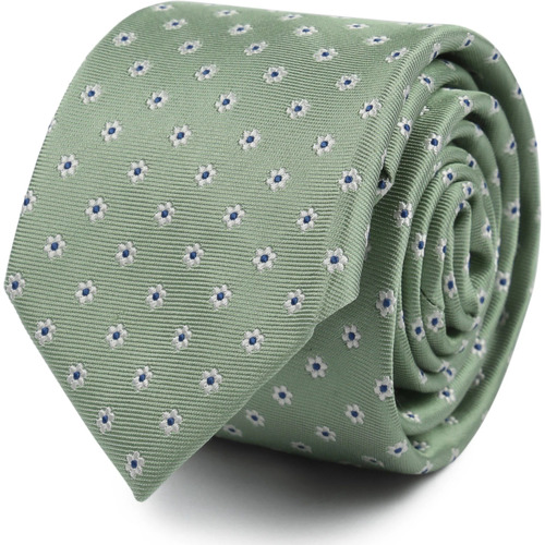 Textiel Heren Stropdassen en accessoires Suitable Stropdas Zijde Mini Bloem Groen Groen