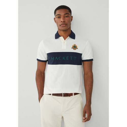 Textiel Heren T-shirts & Polo’s Hackett Heritage panel polo Wit