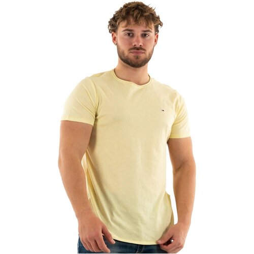 Textiel Heren T-shirts korte mouwen Tommy Jeans DM0DM09586 Geel
