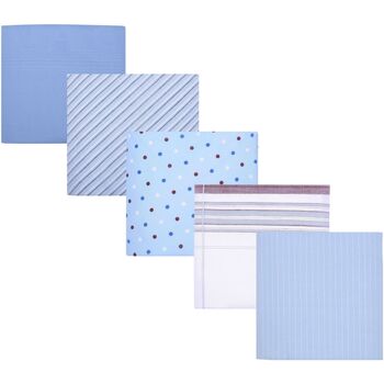 Textiel Heren Stropdassen en accessoires Suitable Zakdoeken 5-Pack Dessin Light Blue Multicolour