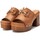 Schoenen Dames Leren slippers Carmela 32621 Beige