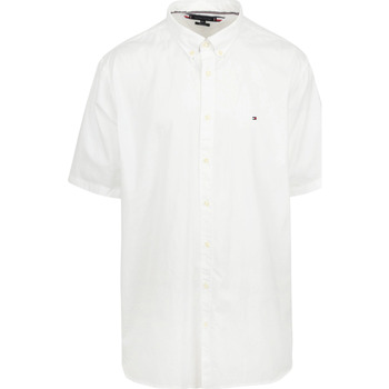 Textiel Heren Overhemden lange mouwen Tommy Hilfiger Big & Tall Short Sleeve Overhemd Flex Wit Wit