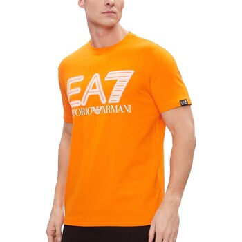 Textiel Heren T-shirts korte mouwen Emporio Armani EA7 T-Shirt Oranje