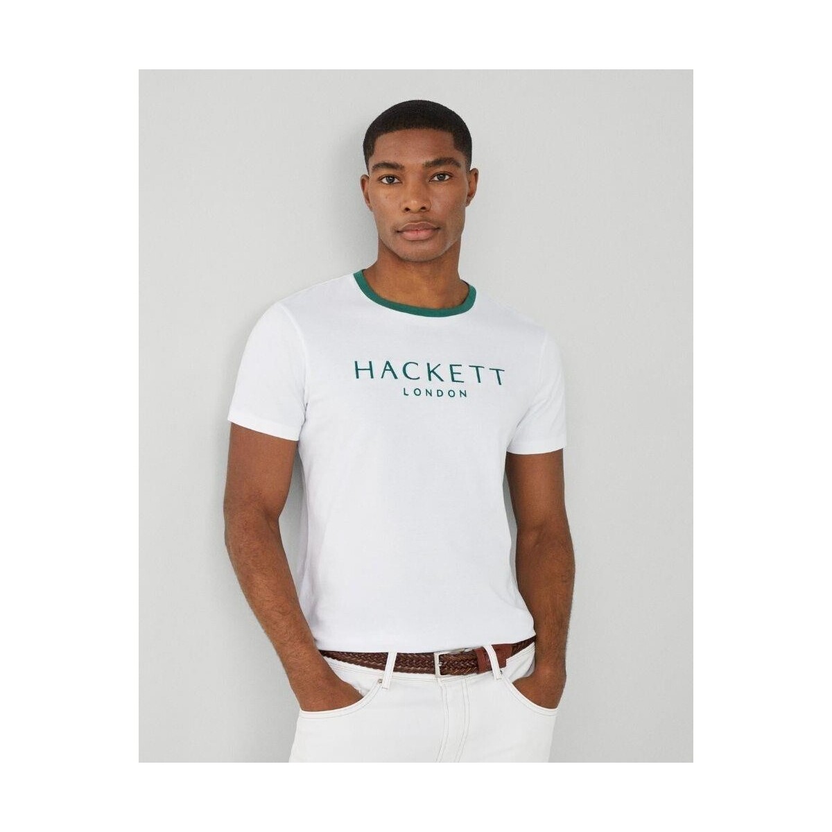 Textiel Heren T-shirts korte mouwen Hackett HM500797 HERITAGE Wit