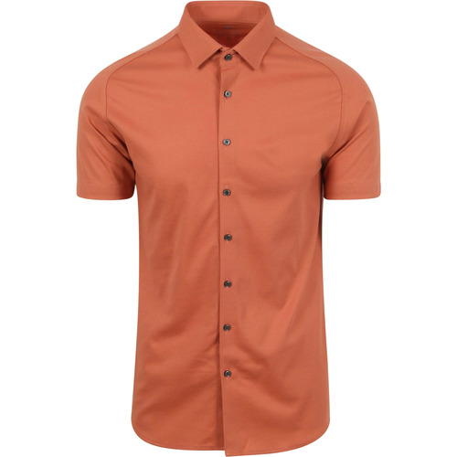 Textiel Heren Overhemden lange mouwen Desoto Short Sleeve Jersey Overhemd Peach Oranje Oranje