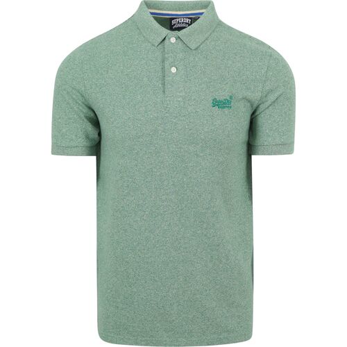 Textiel Heren T-shirts & Polo’s Superdry Piqué Poloshirt Melange Groen Groen