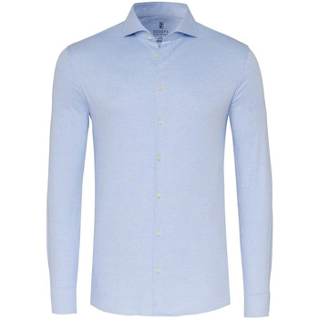 Desoto Overhemd Lange Mouw Essential Overhemd Hai Piqué Lichtblauw