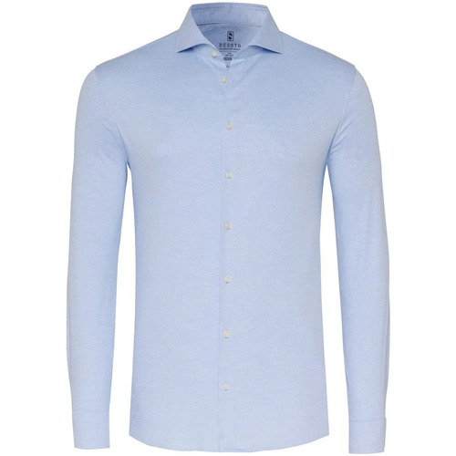 Textiel Heren Overhemden lange mouwen Desoto Essential Overhemd Hai Piqué Lichtblauw Blauw