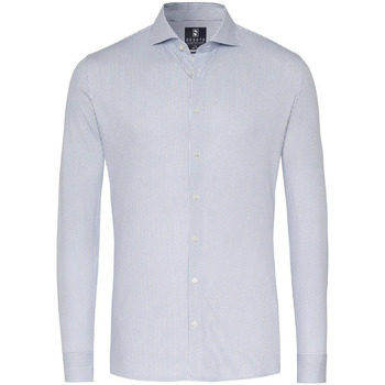 Desoto Overhemd Lange Mouw Essential Overhemd Hai Piqué Strepen Blauw