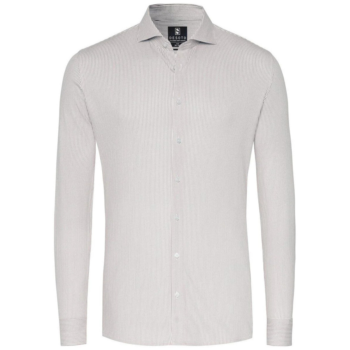 Textiel Heren Overhemden lange mouwen Desoto Essential Overhemd Hai Piqué Strepen Beige Beige