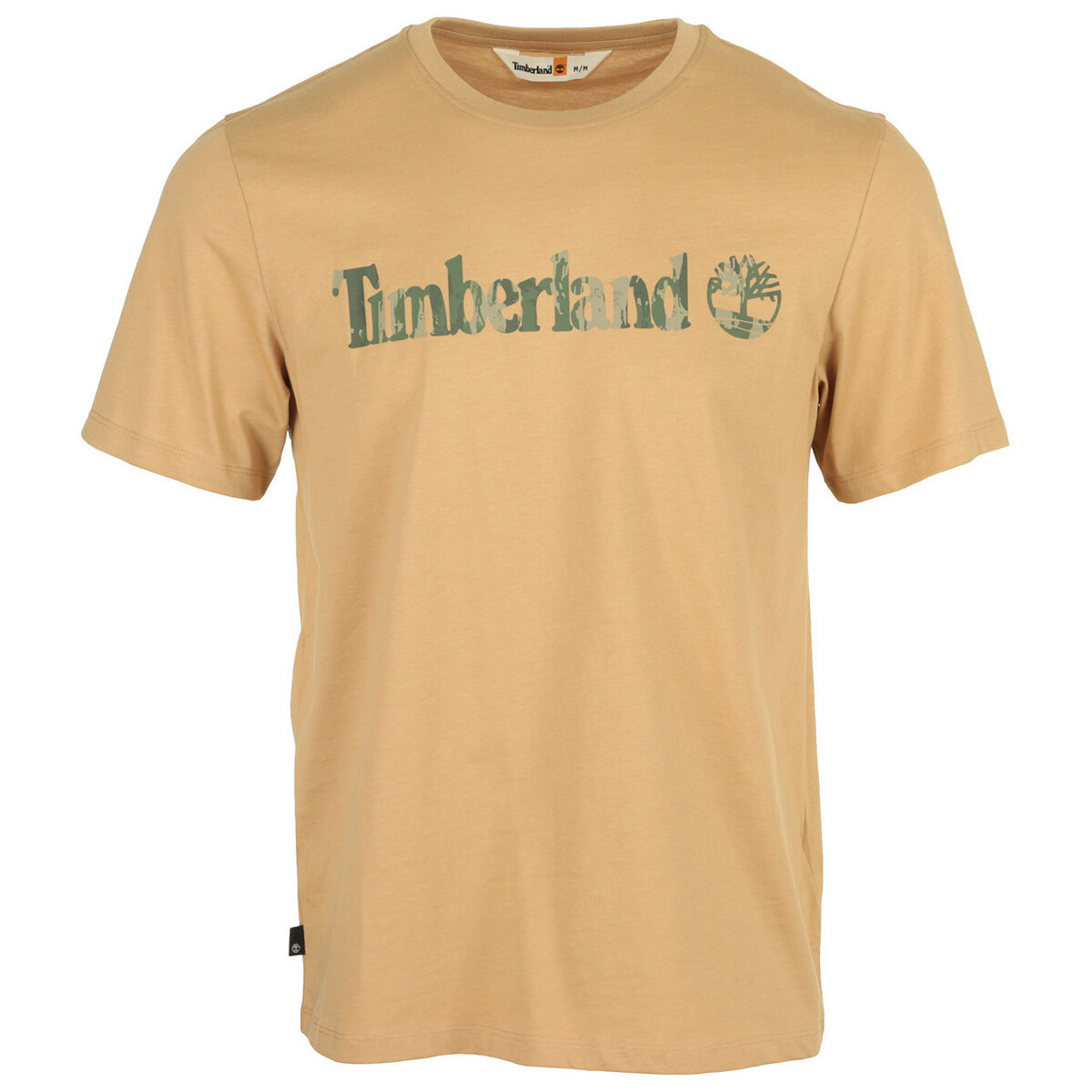 Textiel Heren T-shirts korte mouwen Timberland Camo Linear Logo Short Bruin