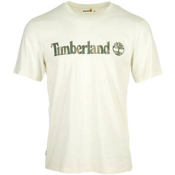 Textiel Heren T-shirts korte mouwen Timberland Camo Linear Logo Short Wit