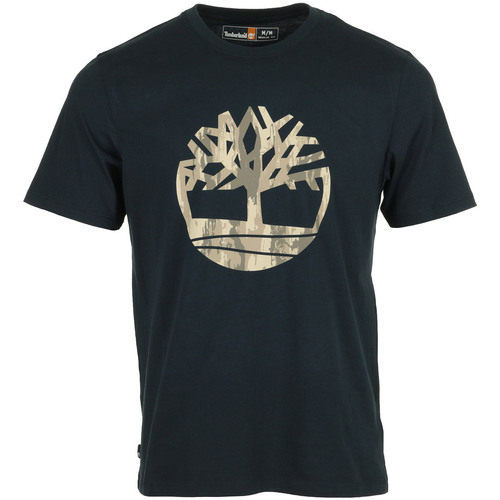 Textiel Heren T-shirts korte mouwen Timberland Camo Tree Logo Short Sleeve Blauw