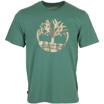 Textiel Heren T-shirts korte mouwen Timberland Camo Tree Logo Short Sleeve Groen