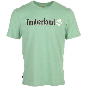 Textiel Heren T-shirts korte mouwen Timberland Linear Logo Short Sleeve Groen