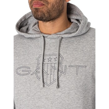 Gant Pullover-hoodie met grafisch logo Grijs