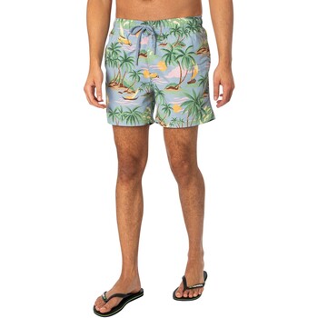 Textiel Heren Zwembroeken/ Zwemshorts Gant Zwemshort met Hawaï-print Blauw