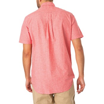 Gant Normaal katoenlinnen overhemd met korte mouwen Roze