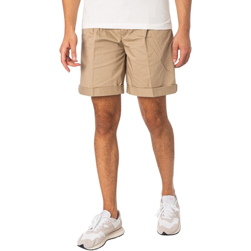 Textiel Heren Korte broeken / Bermuda's Replay Box-logo sweatshort Beige