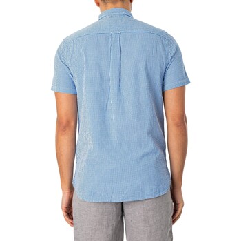 Superdry Seersucker overhemd met korte mouwen Blauw