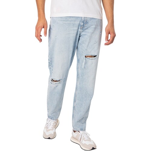Textiel Heren Bootcut jeans Tommy Jeans Isaac ontspannen taps toelopende jeans Blauw
