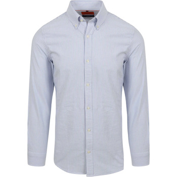 Suitable Overhemd Lange Mouw Overhemd Oxford Strepen Lichtblauw