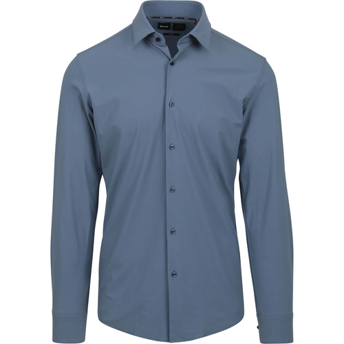 Textiel Heren Overhemden lange mouwen BOSS Hank Overhemd Stretch Blauw Blauw